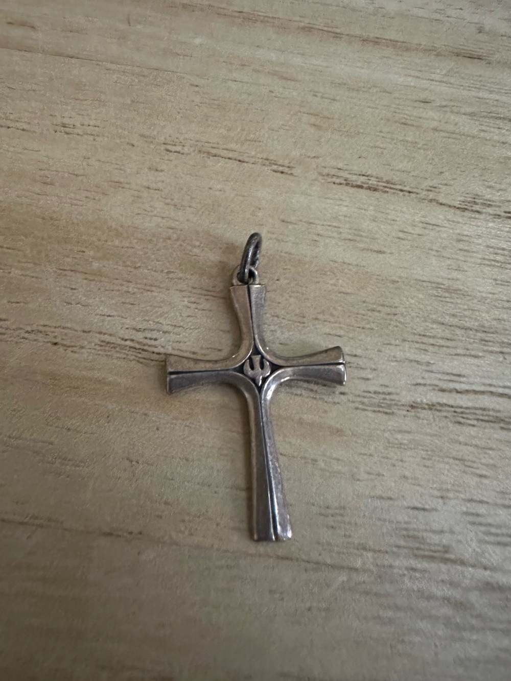 James Avery Silver Cross Pendant with Subtle Center Detail